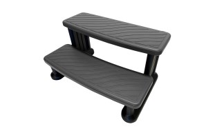 POOL360 | Gray Spa Step with Black Riser