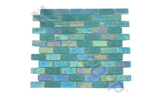 icy teal 1"x2" stagger