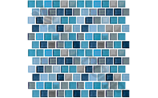 rustic blue blend 1"x1" stagger