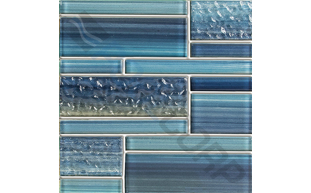 cloud blue mosaic pattern