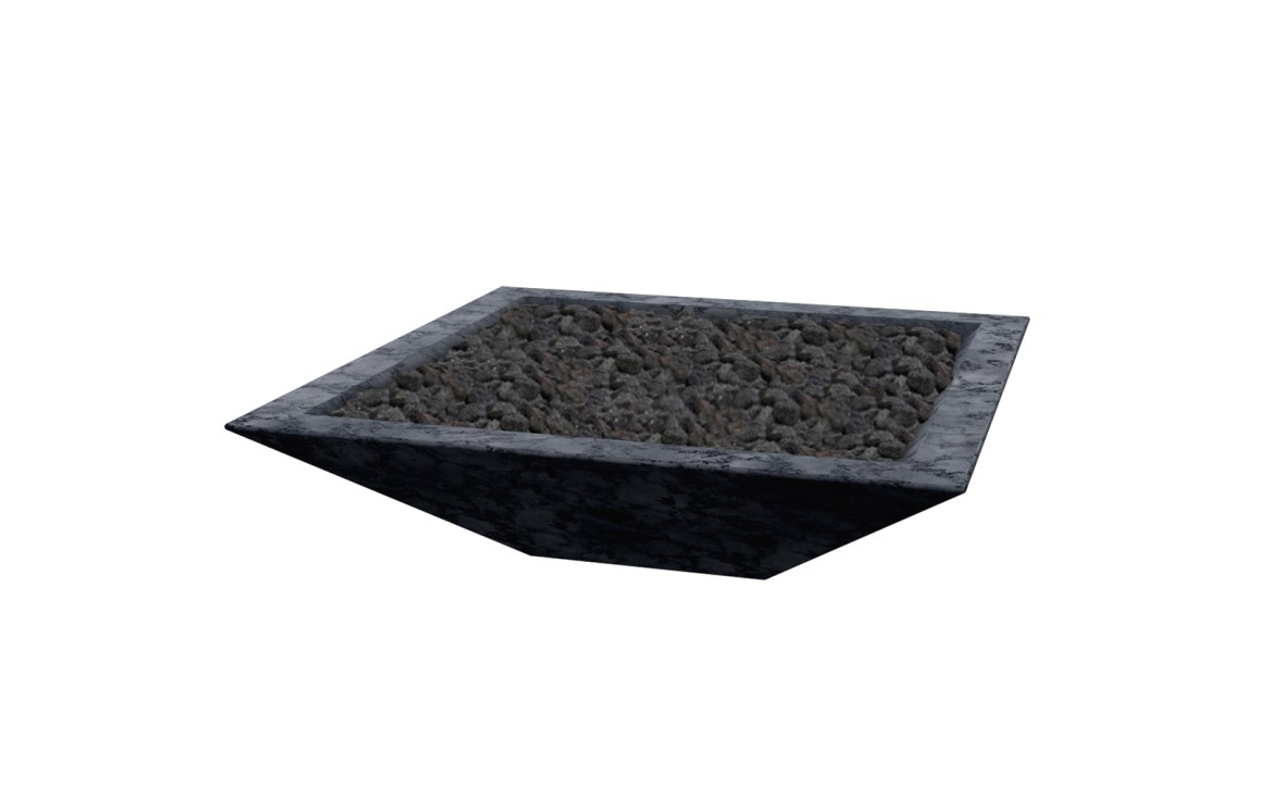 Design Cast Raven Oblique Series low-profile fire bowl
