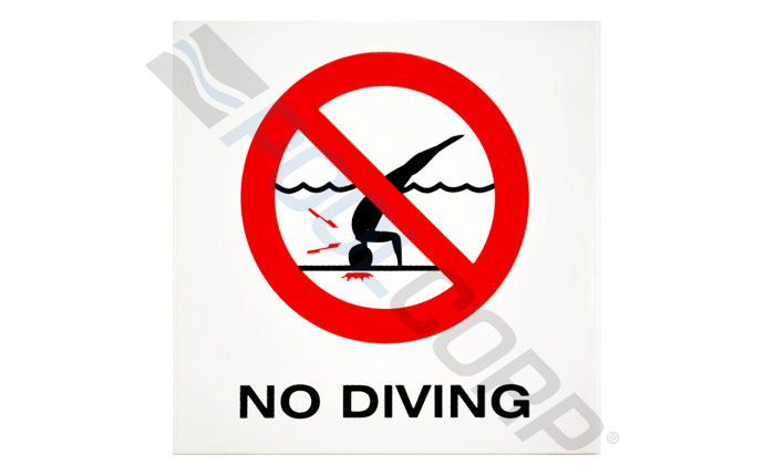 6x6 NO DIVING SYMBOL SMOOTH BW DEPTH MARKER redirect to product page