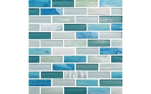 cerulean aqua 1"x3" stagger