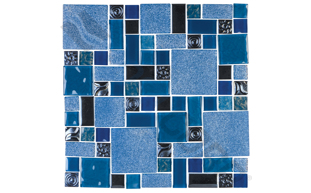 blue mosaic pattern
