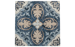 geo blue pattern 6"x6"