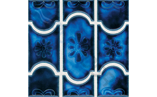 sky blue mosaic border