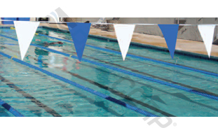 POOL360 | 75' Blue and White Two Color Backstroke Pennant