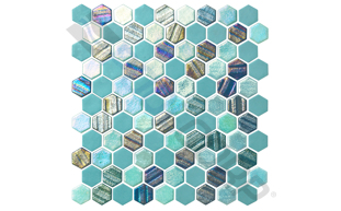 teal mosaic pattern